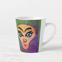 Caneca De Café Latte rosto alienígena