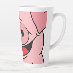Caneca De Café Latte Rosto de Suínos