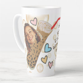 Caneca De Café Latte Rosto Engraçado | Você é minha foto de Boba