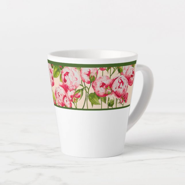 Caneca De Café Latte Rosy Abundance em uma Pequena Caneca Latte (B) (Ângulo direito)