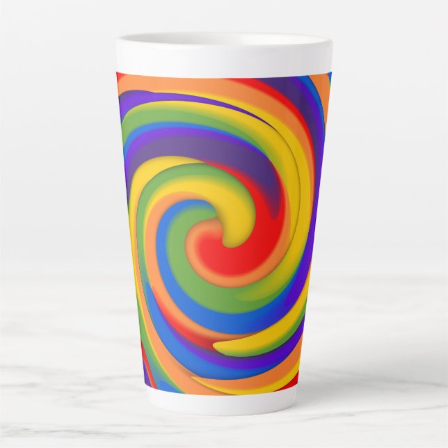 Caneca De Café Latte rotação do arco-íris (Frente)