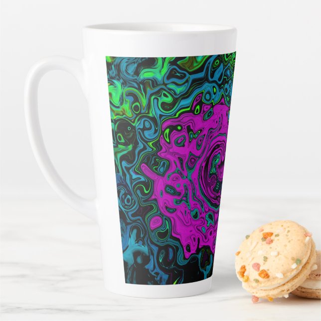 Caneca De Café Latte Roteiro de Arte Líquida Magenta Magenta-Abstrato (In Situ)