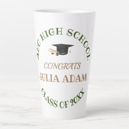 Caneca De Café Latte Roteiro de celebração de formatura no Ensino Médio