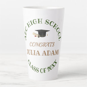 Caneca De Café Latte Roteiro de celebração de formatura no ensino médio