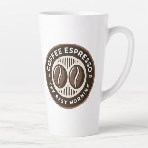 Caneca De Café Latte Rótulo de Café Espresso com Design Temático Matina
