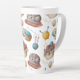 Caneca De Café Latte Roupas de Gato Crafty