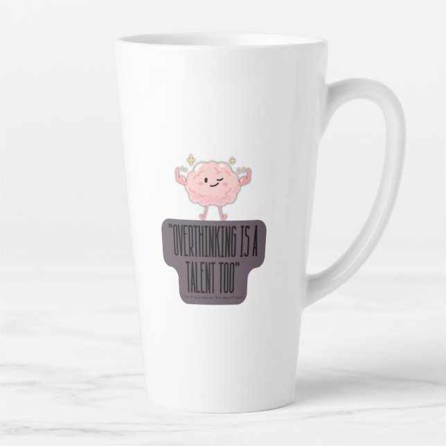 Caneca De Café Latte Roupas Divertidas de Poder Cerebral para Quem Pens (Direita)