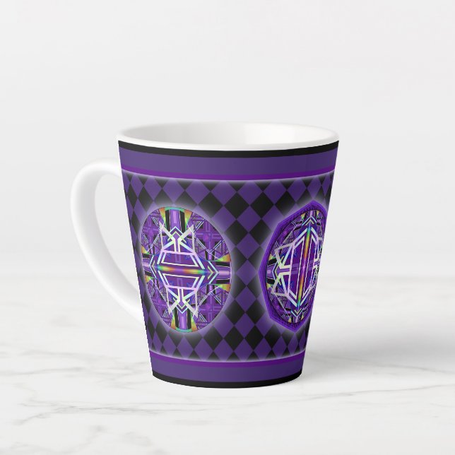 Caneca De Café Latte Roxo W3 (Ângulo esquerdo)