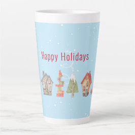 Caneca De Café Latte Rua de Férias do Inverno Caprichoso