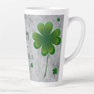 Caneca De Café Latte Rua de Shamrock. Dia de Patrick