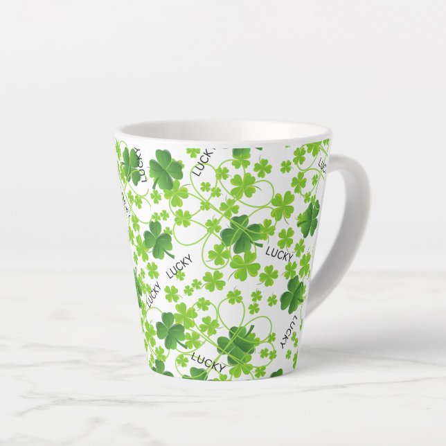 Caneca De Café Latte "Rua. Dia de Patrick" Latte Mug (Ângulo direito)
