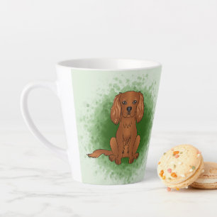 Caneca De Café Latte Ruby Cavalier King Charles Spaniel Dog Em Verde