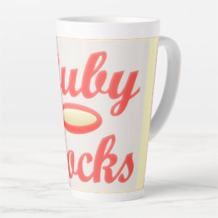 CANECA DE CAFÉ LATTE RUBY ROCKS RED E CREAM CAFÉ MUG ALTA