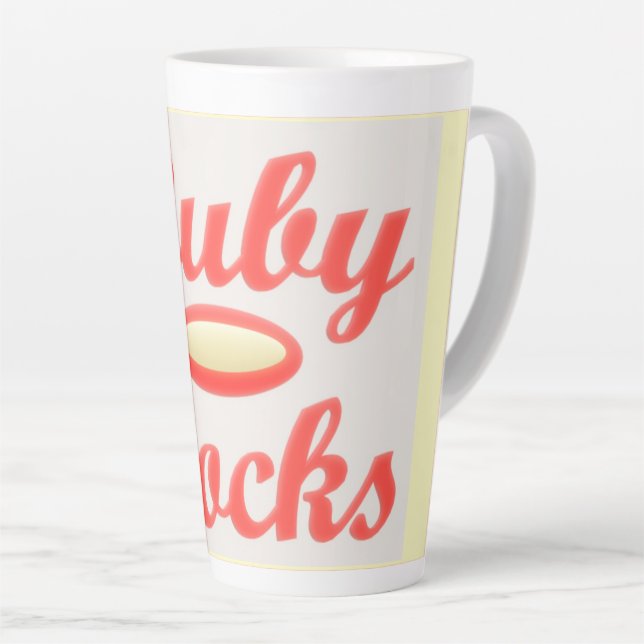 CANECA DE CAFÉ LATTE RUBY ROCKS RED E CREAM CAFÉ MUG ALTA (Ângulo direito)
