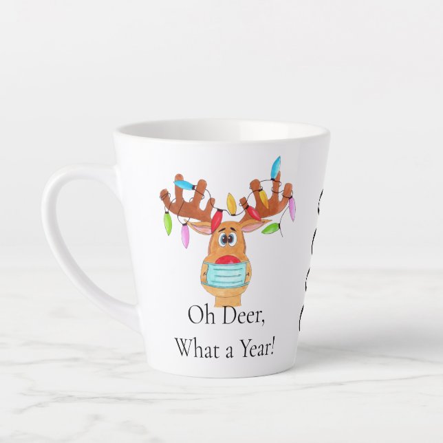 Caneca De Café Latte Rudolph, a Reindeer Mascarada (Esquerda)