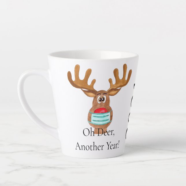 Caneca De Café Latte Rudolph A Rena Mascarada Mais Tarde (Esquerda)