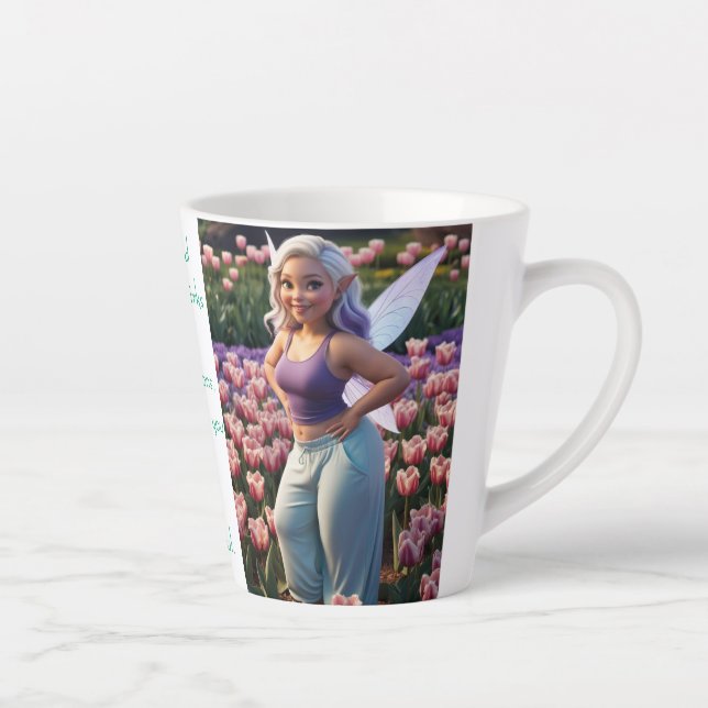 Caneca De Café Latte Ruffle Pedal Fada (Direita)