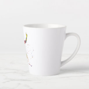 Caneca De Café Latte Runner de linha de término de aquarela
