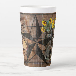 Caneca De Café Latte Rustic Texas Star Western Pistola Boots