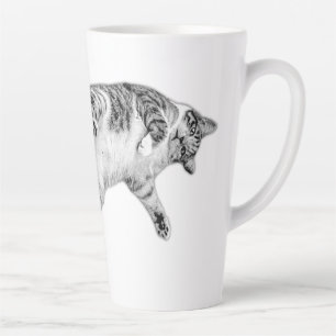 Caneca De Café Latte Sacudir em preto e branco