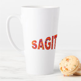 Caneca De Café Latte Sagitário - Amarelo Amarelo-Laranja-Fogo