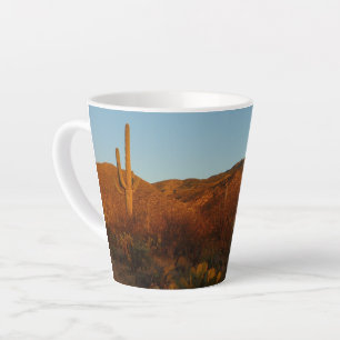 Caneca De Café Latte Saguaro Sunset I Arizona Desert Landscape