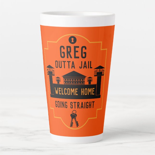 Caneca De Café Latte Saia Da Prisão Presente De Libertação (Frente)