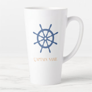 Caneca De Café Latte Sail Away NMaritime Beach Personalised Ship Helm