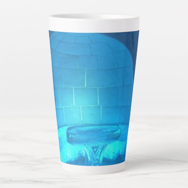 Caneca De Café Latte Sala Igloo no Hotel de Glace, Quebec, Canadá (Frente)