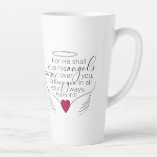 Caneca De Café Latte Salm 91:11 - Nova versão do Rei James - Coffee Mug