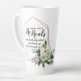 Caneca De Café Latte Salmo 147:3 Latte Mug