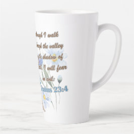 Caneca De Café Latte Salmos versos da bíblia 23:4 Lã