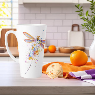 Caneca De Café Latte Salpico de libélula