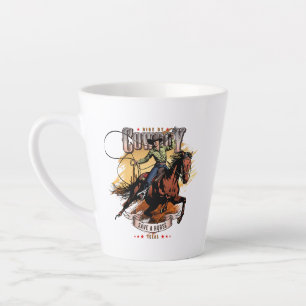 Caneca De Café Latte Salve Um Cavalo; Monte Um Cowboy Caneca de Latte
