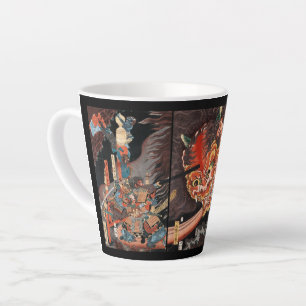 Caneca De Café Latte Samurai japonês Vintage vs Oni