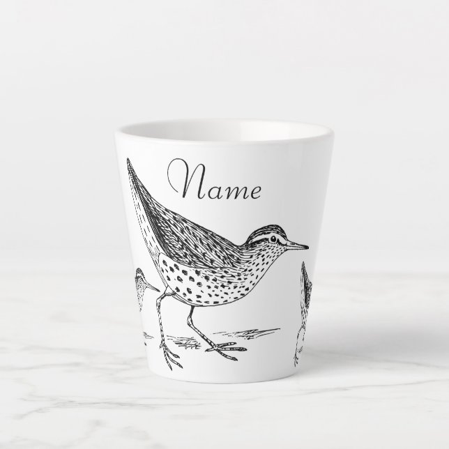 Caneca De Café Latte Sandpiper Shorebird Thunder_Cove (Frente)
