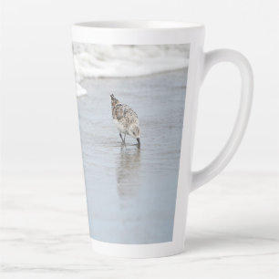 Caneca De Café Latte Sandpipers na praia Foto Latte Coffee Mug