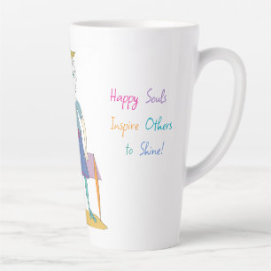 Caneca De Café Latte SANDY - Felizes Almas inspiram outros a brilhar!