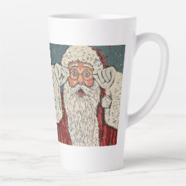 Caneca De Café Latte Santa Claus Surprised