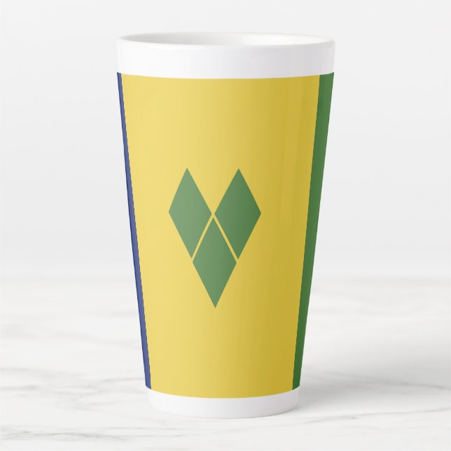 Caneca De Café Latte Santo Vincent e bandeira das Granadinas (Frente)