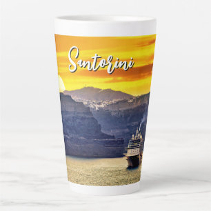 Caneca De Café Latte Santorini