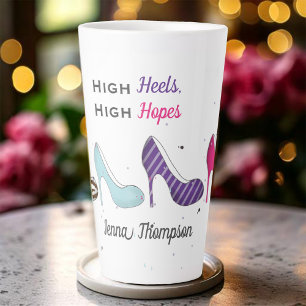Caneca De Café Latte Sapatos de mulheres personalizadas modernas em chi