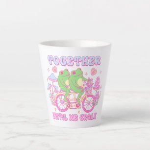 Caneca De Café Latte Sapo Casal Bonito - Juntos Até Cortar