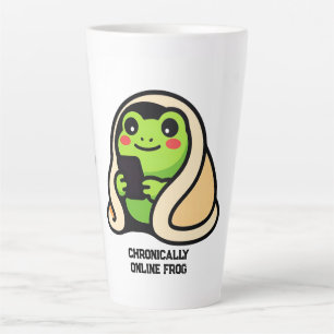 Caneca De Café Latte Sapo engraçado meme online cronicamente