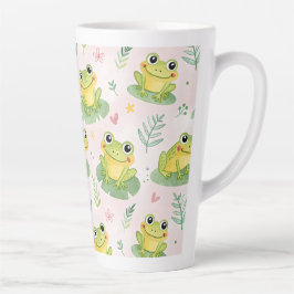 Caneca De Café Latte Sapos fofos Padrão