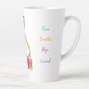 Caneca De Café Latte 'Satchi' - Alinhar Desenrolar Yoga Mug