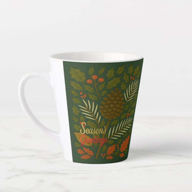 Caneca De Café Latte Saudações da Temporada de Outono e Inverno (Esquerda)