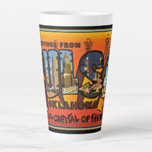Caneca De Café Latte Saudações de Tulsa