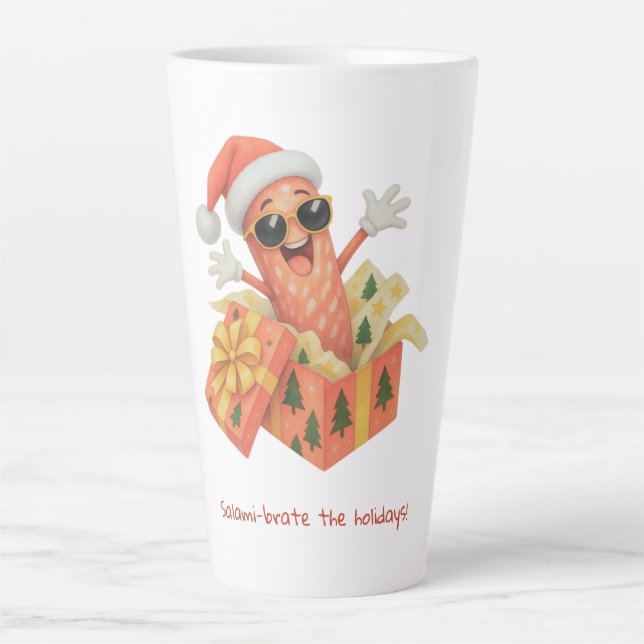 Caneca De Café Latte saúdam o Natal com salame! (Frente)