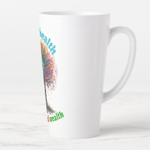 CANECA DE CAFÉ LATTE SAÚDE MENTAL É RIQUEZA ESSENCIAL